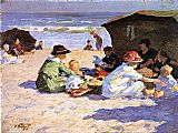 Edward Henry Potthast A Day at the Seashore painting